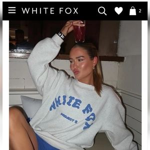 White fox Project 5 Oversized Sweater Gravity Grey  S/M